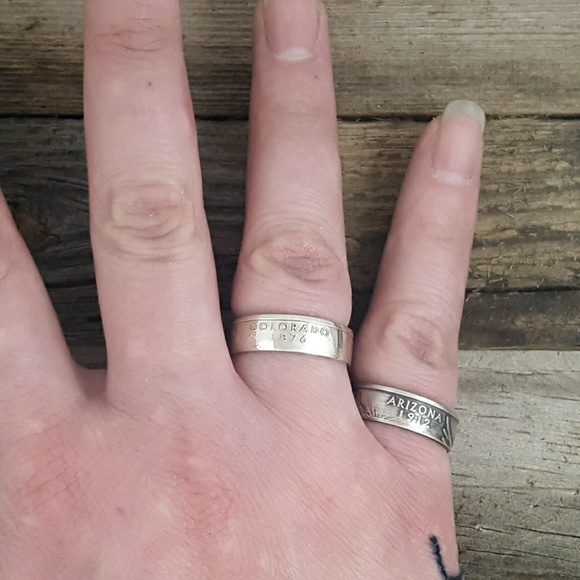 Silver State Quarter Coin Rings - Picture 3 of 4